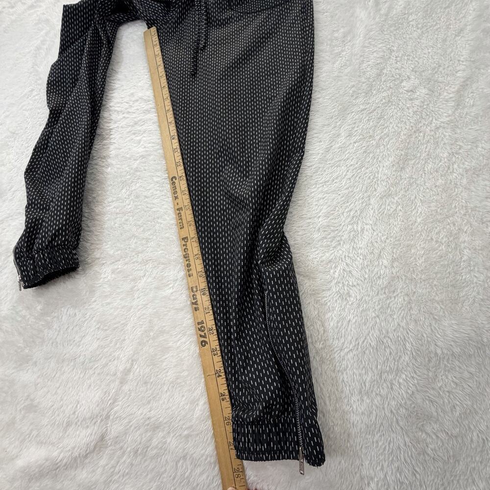 Albion Jogger Pants S Black White Print Zip Ankle Pockets Athleisure Activewear - Picture 4 of 10